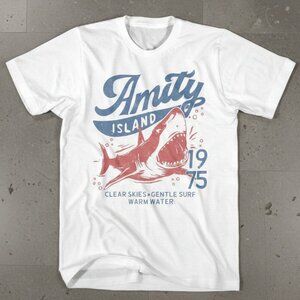 Amity Island 1975 Vintage Shark Graphic Tee